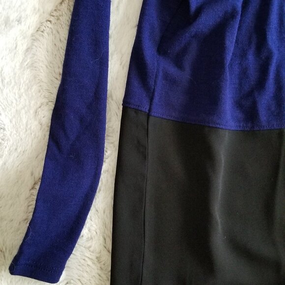 Express Black Blue Color Block Long Sleeve Tshirt New Size XS - Picture 3 of 7